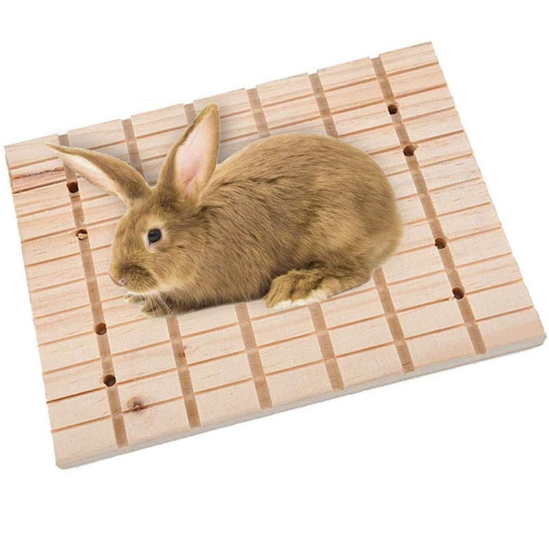 Hamiledyi Bunny Toys Rabbit Foot Pad Chinchilla Guinea Pig Scratching Wood Board - Image 1